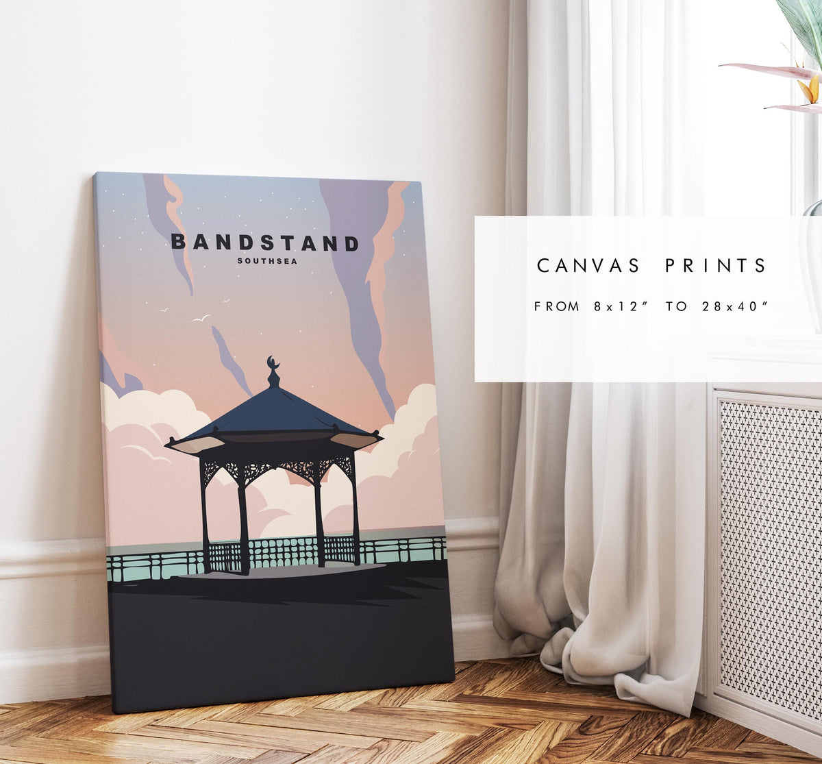 Southsea Bandstand Travel Poster (Sunset) - Wall Art Print - Southsea and Portsmouth Travel Posters - Prints or Framed Prints