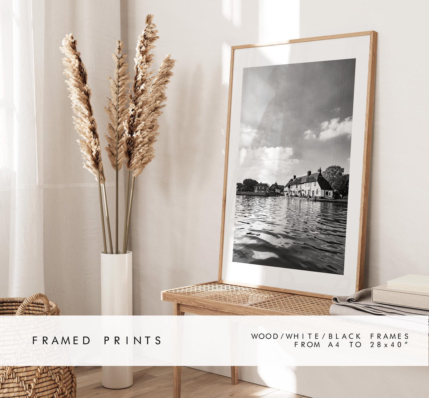 Langstone Photography Print - Hampshire Photography Prints - Wall Art -  Frame and Canvas Options - Portrait  - UK - Black and White