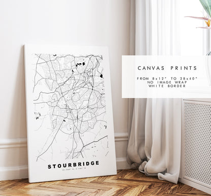 Stourbridge Map Print - Minimalist City Map Poster - Map Art - UK - Stourbridge Print - Stourbridge Poster - Different Colours Available