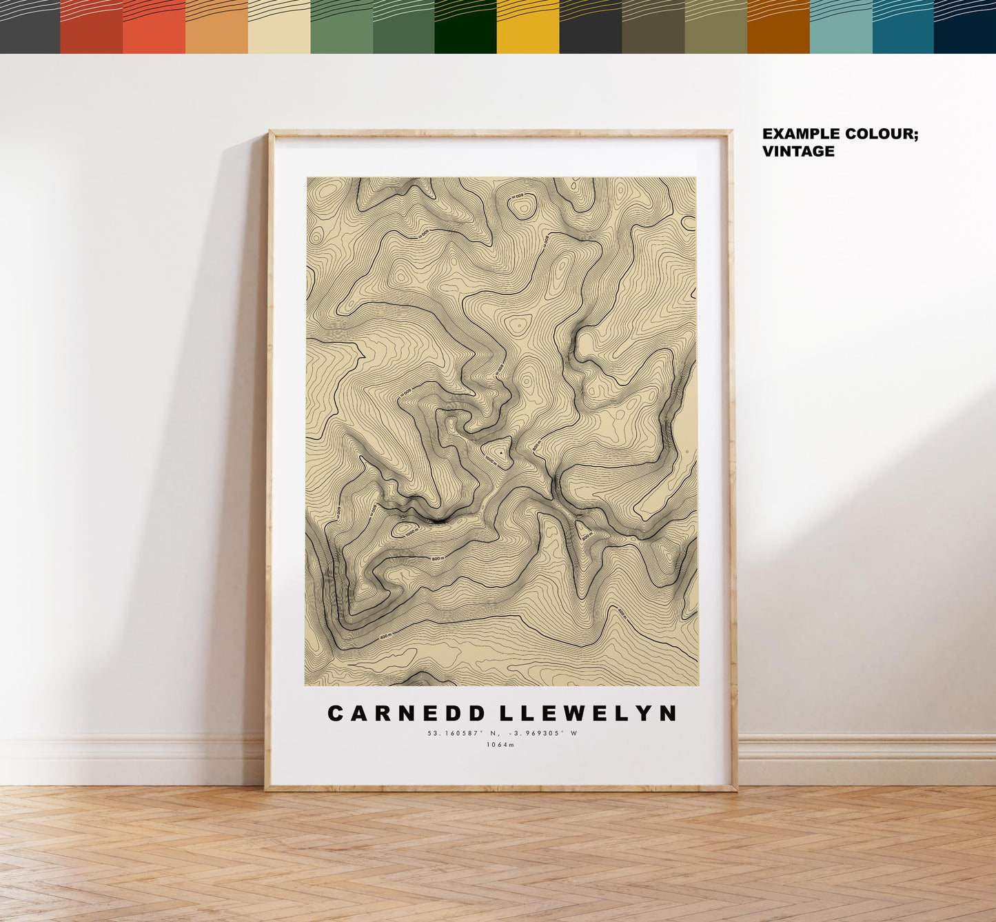 Carnedd Llewelyn Print - Contour Map - Snowdonia - Wales - Topographic Map - Print - Poster - Wall Art - Carnedd Llywelyn - Carneddau