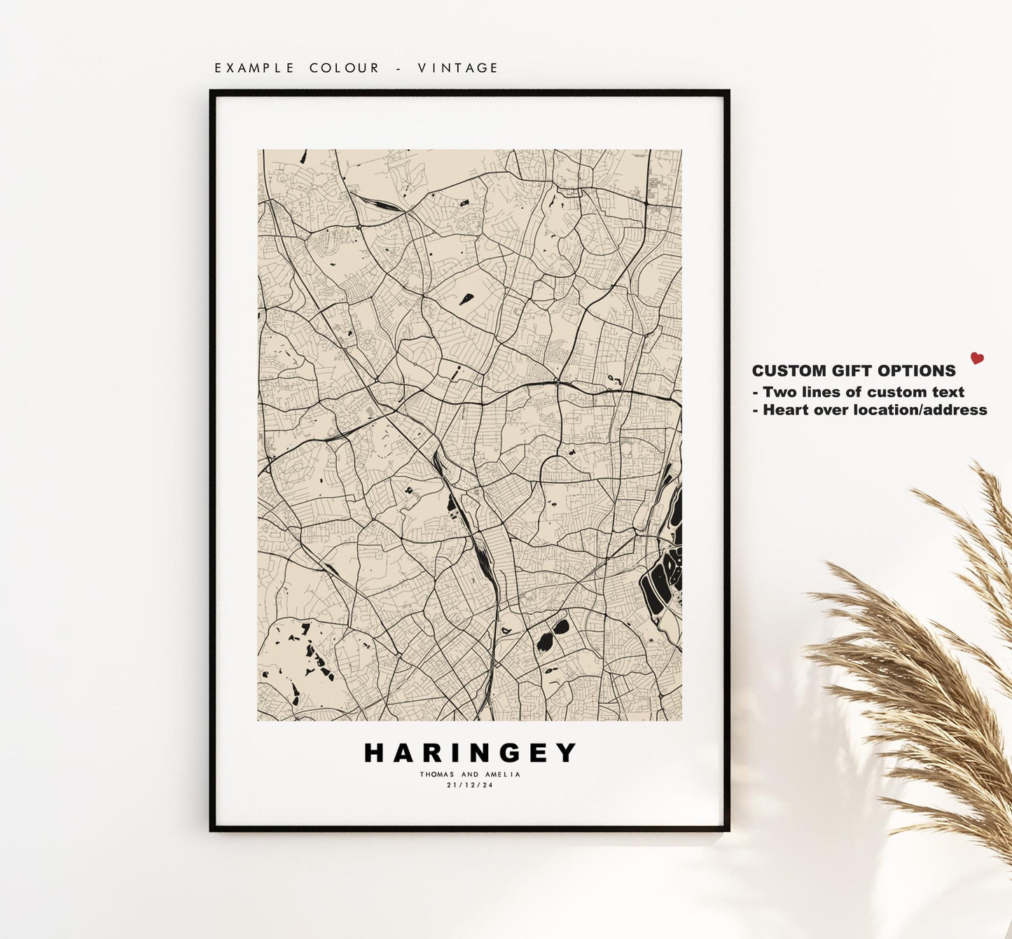 Haringey Map Print - Minimalist City Map Poster - Map Art - UK - Haringey Print - Haringey, London - Different Colours Available