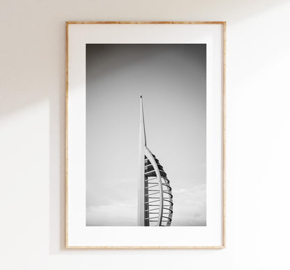 Spinnaker Tower - Photography Print - Portsmouth and Southsea Prints - Wall Art -  Frame and Canvas Options - Portrait - BW