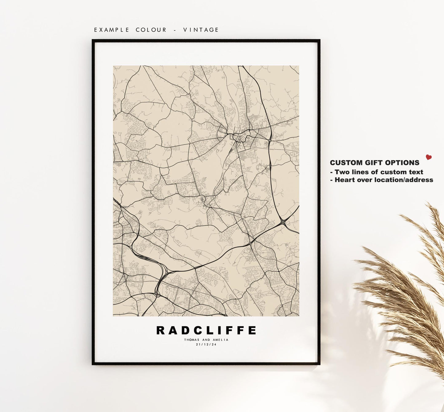 Radcliffe Map Print - Minimalist City Map Poster - Map Art - UK - Radcliffe Print - Radcliffe, Manchester - Different Colours Available
