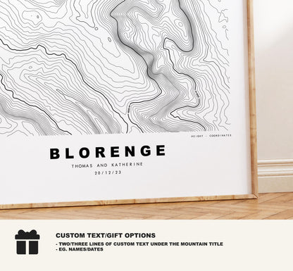 Blorenge Print - Contour Map - Brecon Beacons - Wales - Topographic Map - Wall Art - Blorenge Contour Map - Topography - Abergavenny