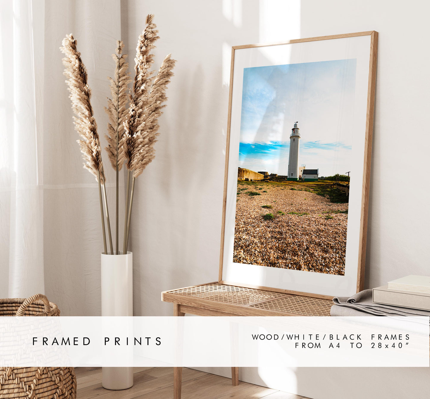 Hurst Point Lighthouse Photography Print - Hampshire Photography Prints - Wall Art -  Frame and Canvas Options - Portrait  - UK