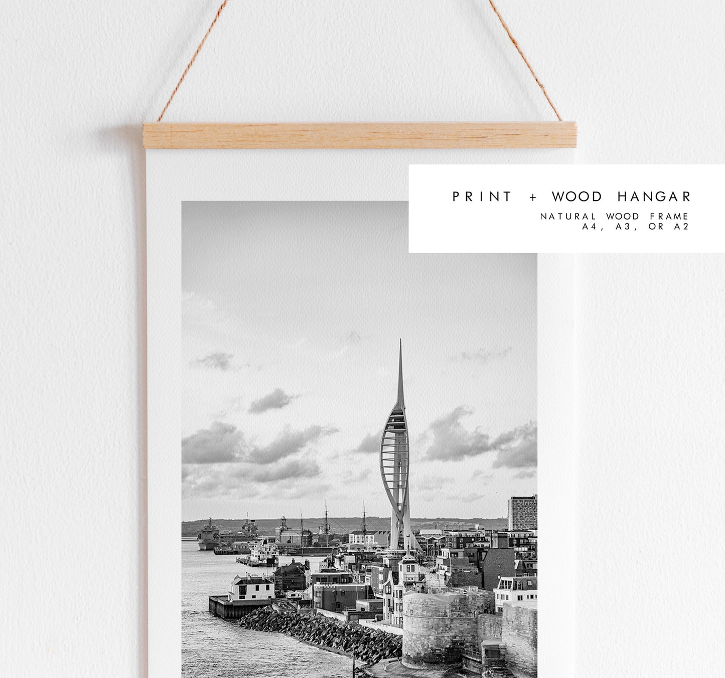 Portsmouth Black and White Print - Photography Print - Portsmouth and Southsea Prints - Wall Art -  Frame and Canvas Options - Portrait - BW