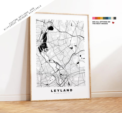 Leyton Map Print - Minimalist City Map Poster - Map Art - UK - Leyton Print - Leyton, London - Different Colours Available