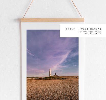 Hurst Point Lighthouse Sunset Photography Print - Hampshire Photography Prints - Wall Art -  Frame and Canvas Options - Portrait  - UK