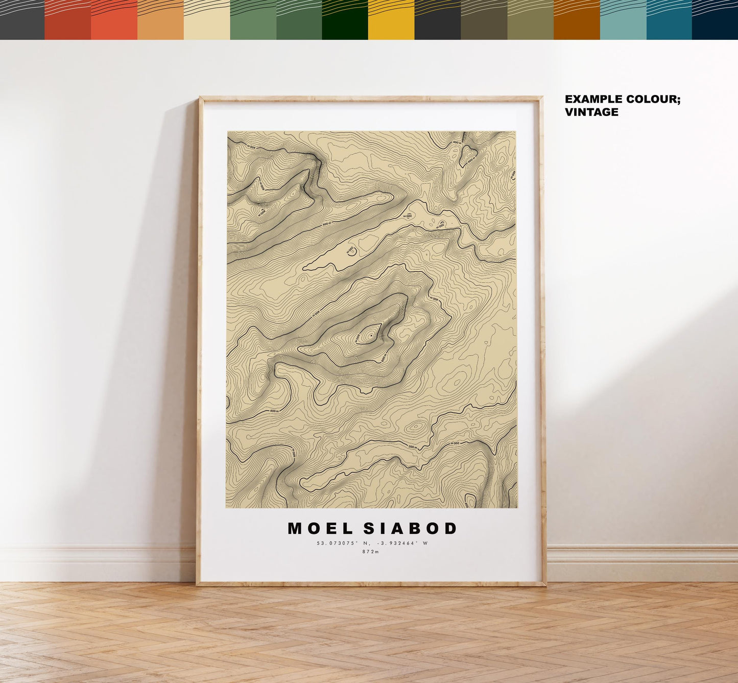 Moel Siabod Print - Contour Map - Snowdonia - Wales - Topographic Map - Print - Poster - Wall Art - Moel Siabod Poster - Moelwynion Range