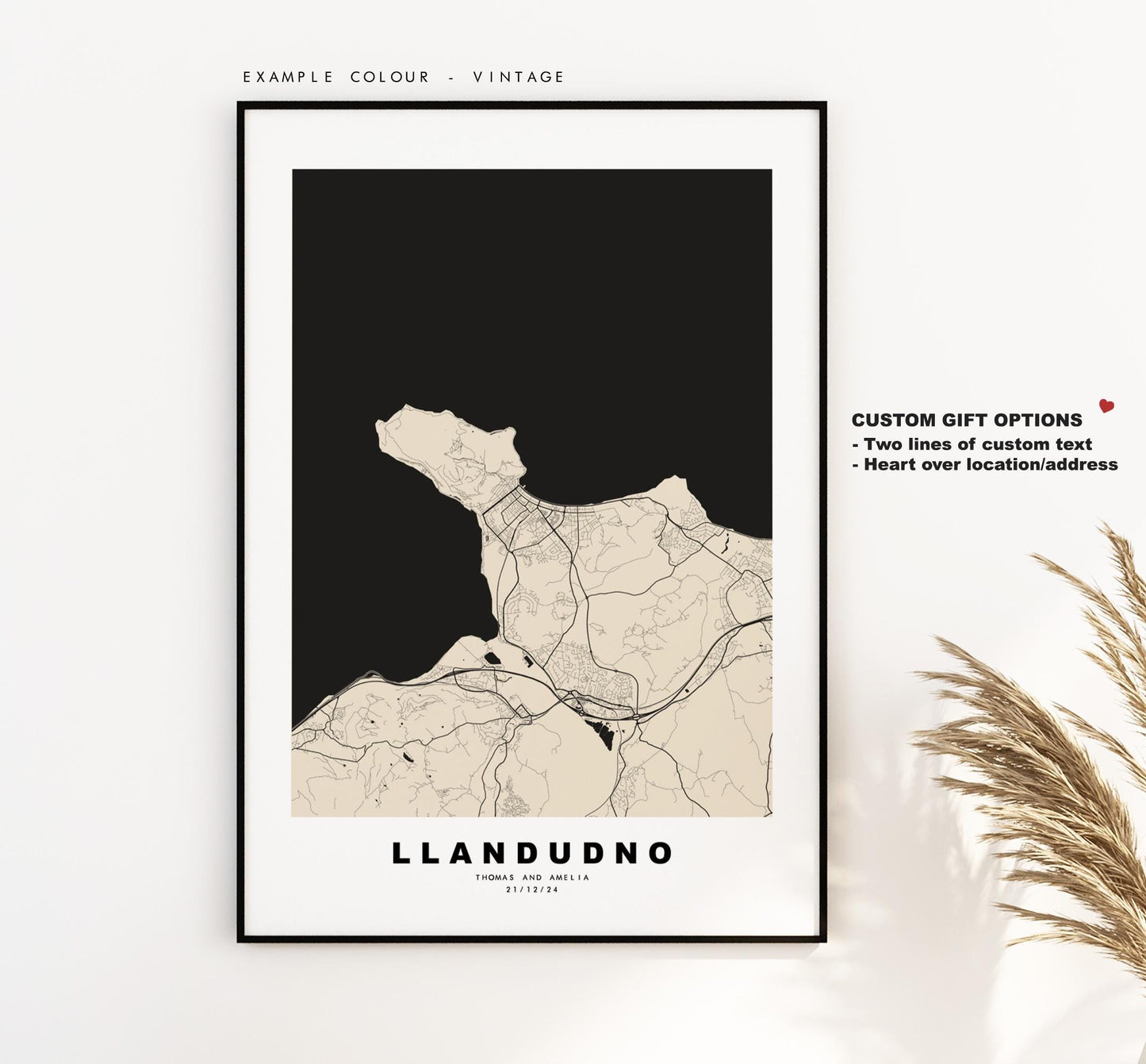 Llandudno Map Print - Minimalist City Map Poster - Map Art - Wales - UK - Llandudno Print - Llandudno Poster - Different Colours Available