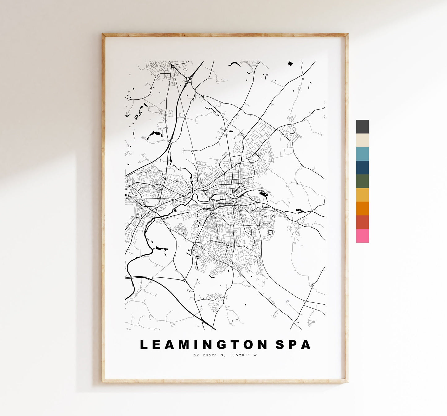 Leamington Spa Map Print - Minimalist City Map Poster - Map Art - UK - Leamington Spa Print - Poster - Different Colours Available