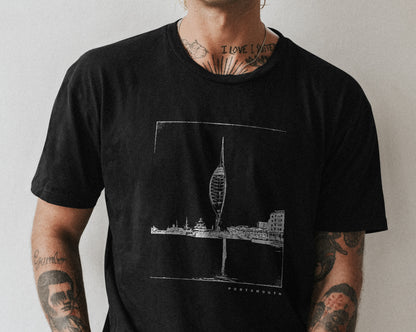 Portsmouth Sketch Tee - Available on White/Grey/Black T-Shirts