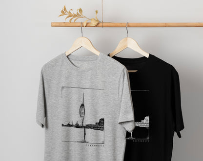 Portsmouth Sketch Tee - Available on White/Grey/Black T-Shirts