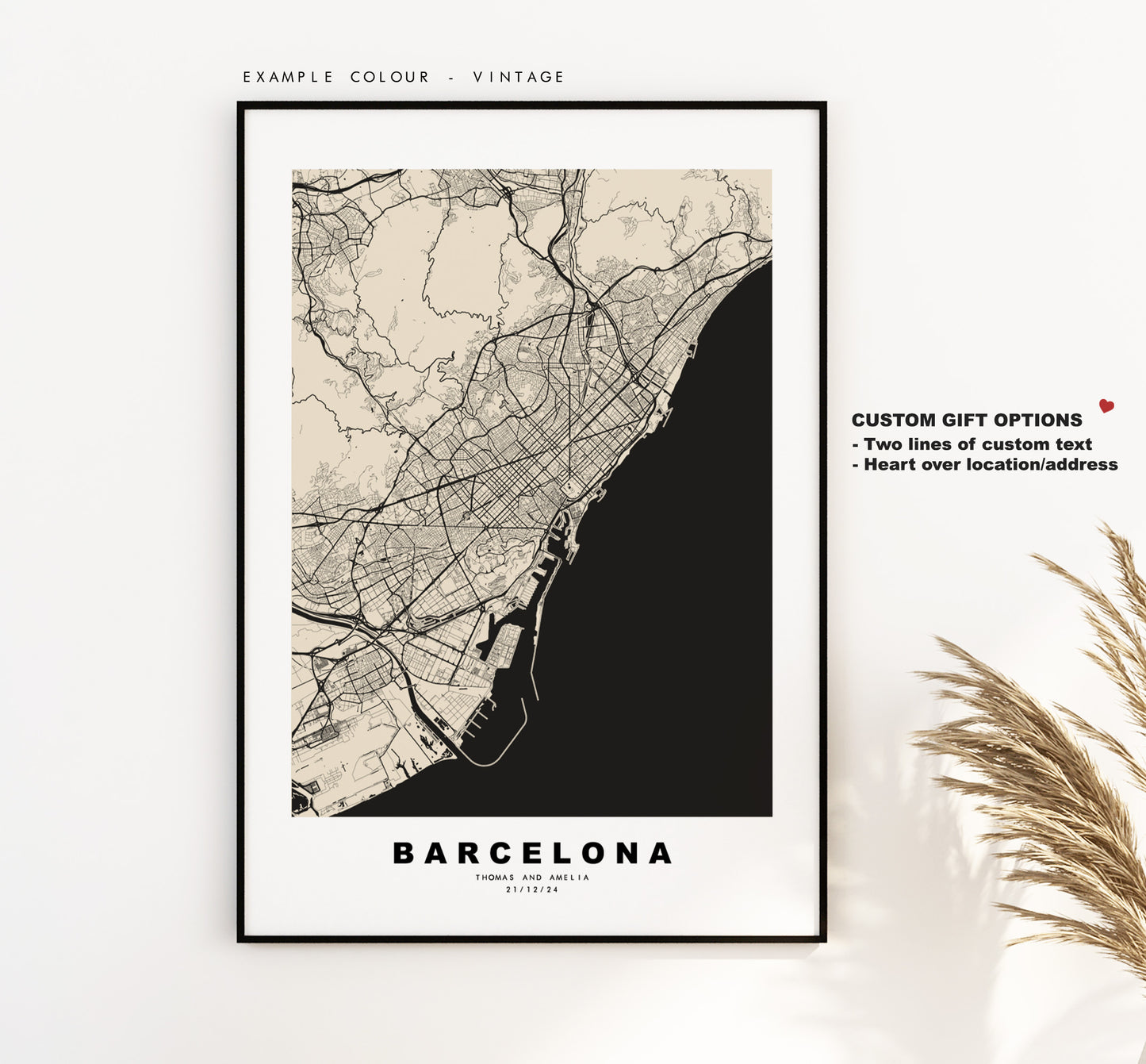 Custom Map Print - Any City or Town -  Minimalist City Map Poster - Map Wall Art - Different Colours Available