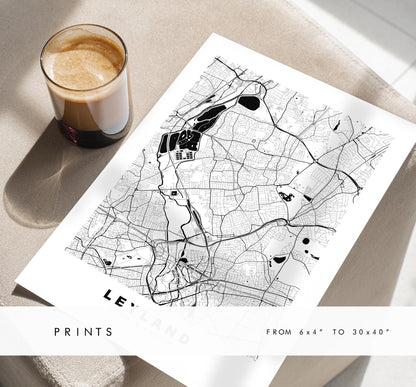 Leyton Map Print - Minimalist City Map Poster - Map Art - UK - Leyton Print - Leyton, London - Different Colours Available