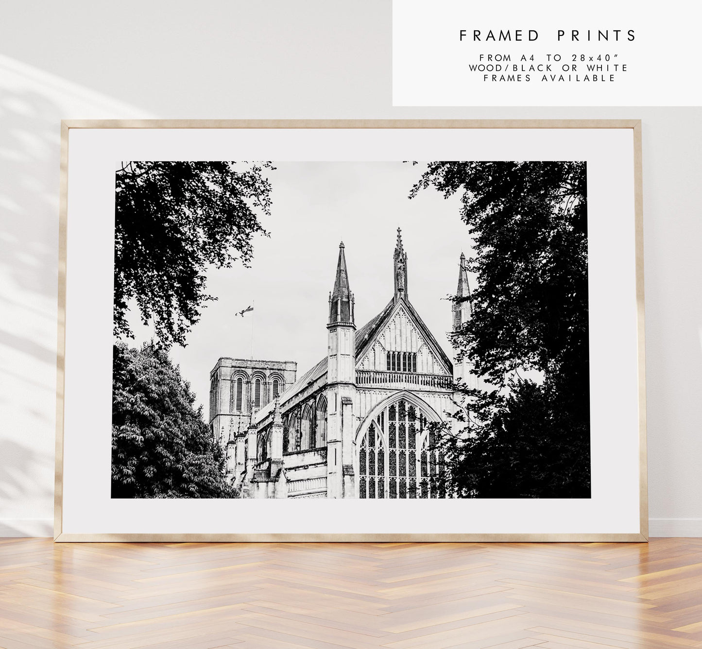 Winchester Black and White Photography Print - Hampshire Photography Prints - Wall Art -  Frame and Canvas Options - Landscape  - UK