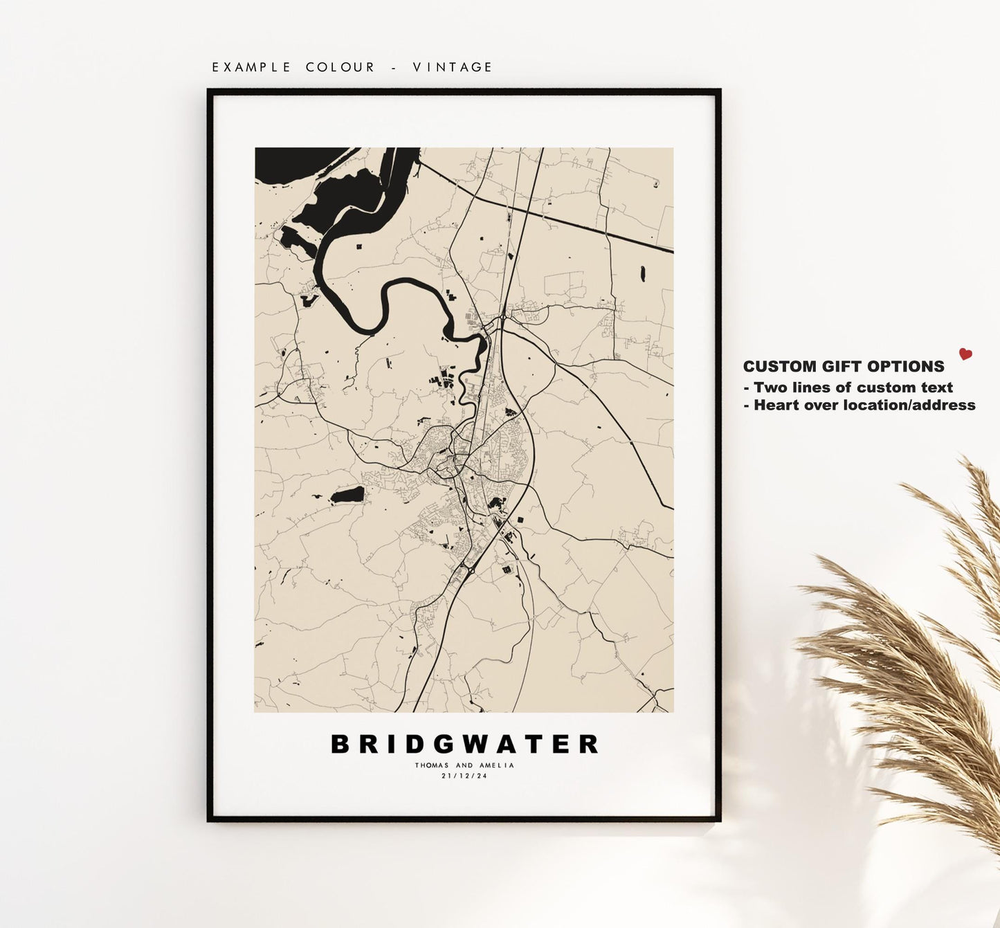 Bridgwater Map Print - Minimalist City Map Poster - Map Art - UK - Bridgwater Print - Bridgwater, Somerset - Different Colours Available