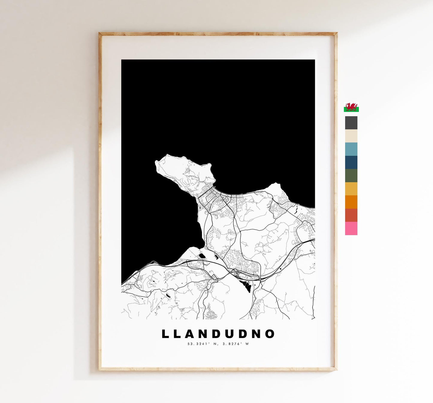 Llandudno Map Print - Minimalist City Map Poster - Map Art - Wales - UK - Llandudno Print - Llandudno Poster - Different Colours Available