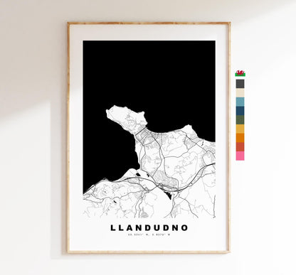 Llandudno Map Print - Minimalist City Map Poster - Map Art - Wales - UK - Llandudno Print - Llandudno Poster - Different Colours Available