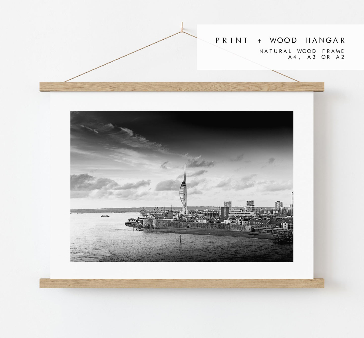 Portsmouth Black & White Print - Photography Print - Portsmouth and Southsea Prints - Wall Art -  Frame and Canvas Options - Landscape - BW