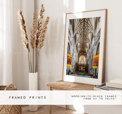 Winchester Cathedral Photography Print - Hampshire Photography Prints - Wall Art -  Frame and Canvas Options - Portrait  - UK