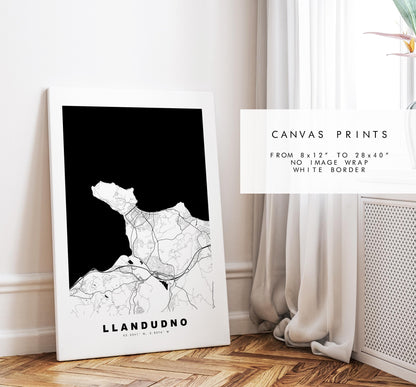 Llandudno Map Print - Minimalist City Map Poster - Map Art - Wales - UK - Llandudno Print - Llandudno Poster - Different Colours Available