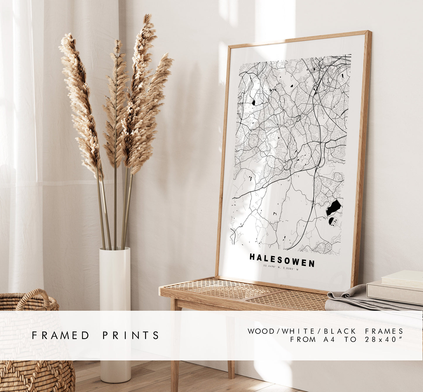 Halesowen Map Print - Minimalist City Map Poster - Map Art - UK - Halesowen Print - Halesowen Poster - Different Colours Available