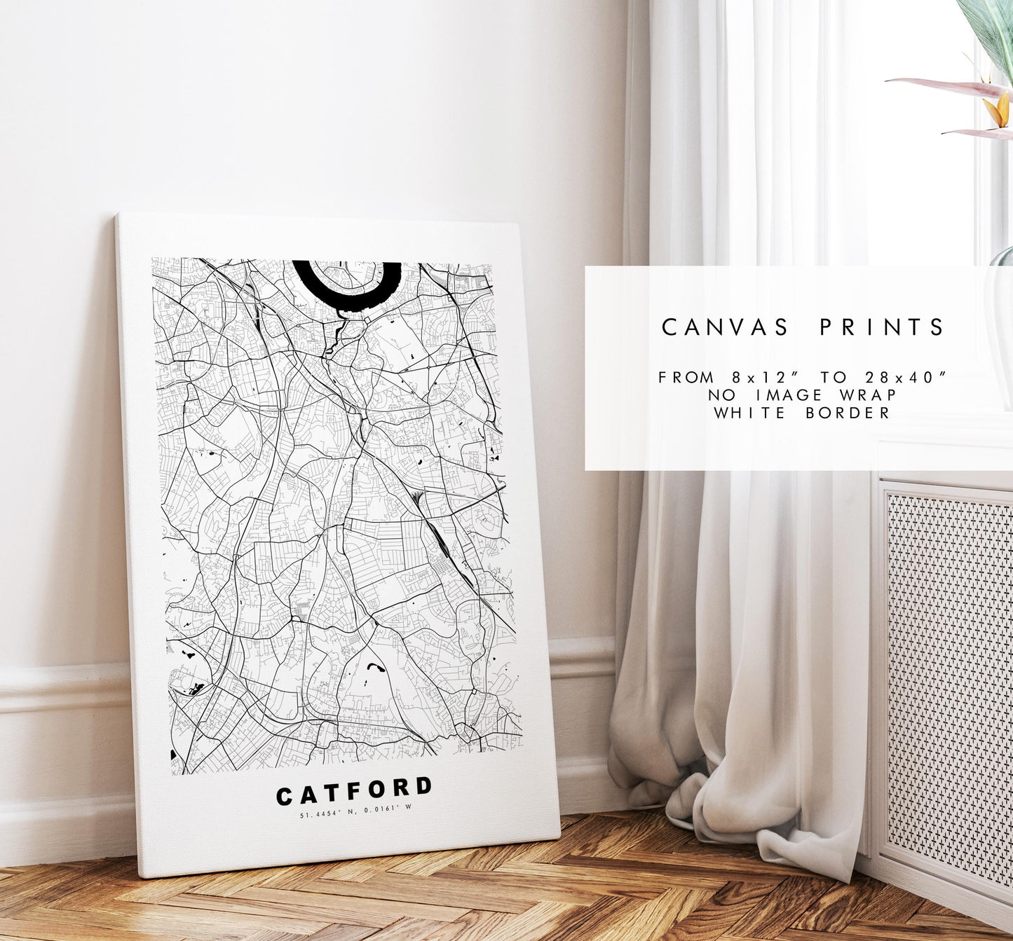 Catford Map Print - Minimalist City Map Poster - Map Art - UK - Catford Print - Catford, London - Different Colours Available