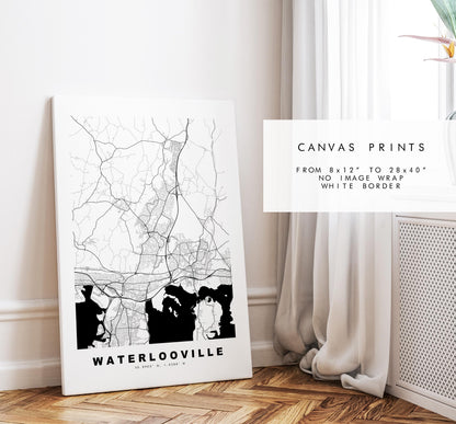 Waterlooville Map Print - Minimalist City Map Poster - Map Art - UK - Waterlooville Print - Hampshire - Different Colours Available