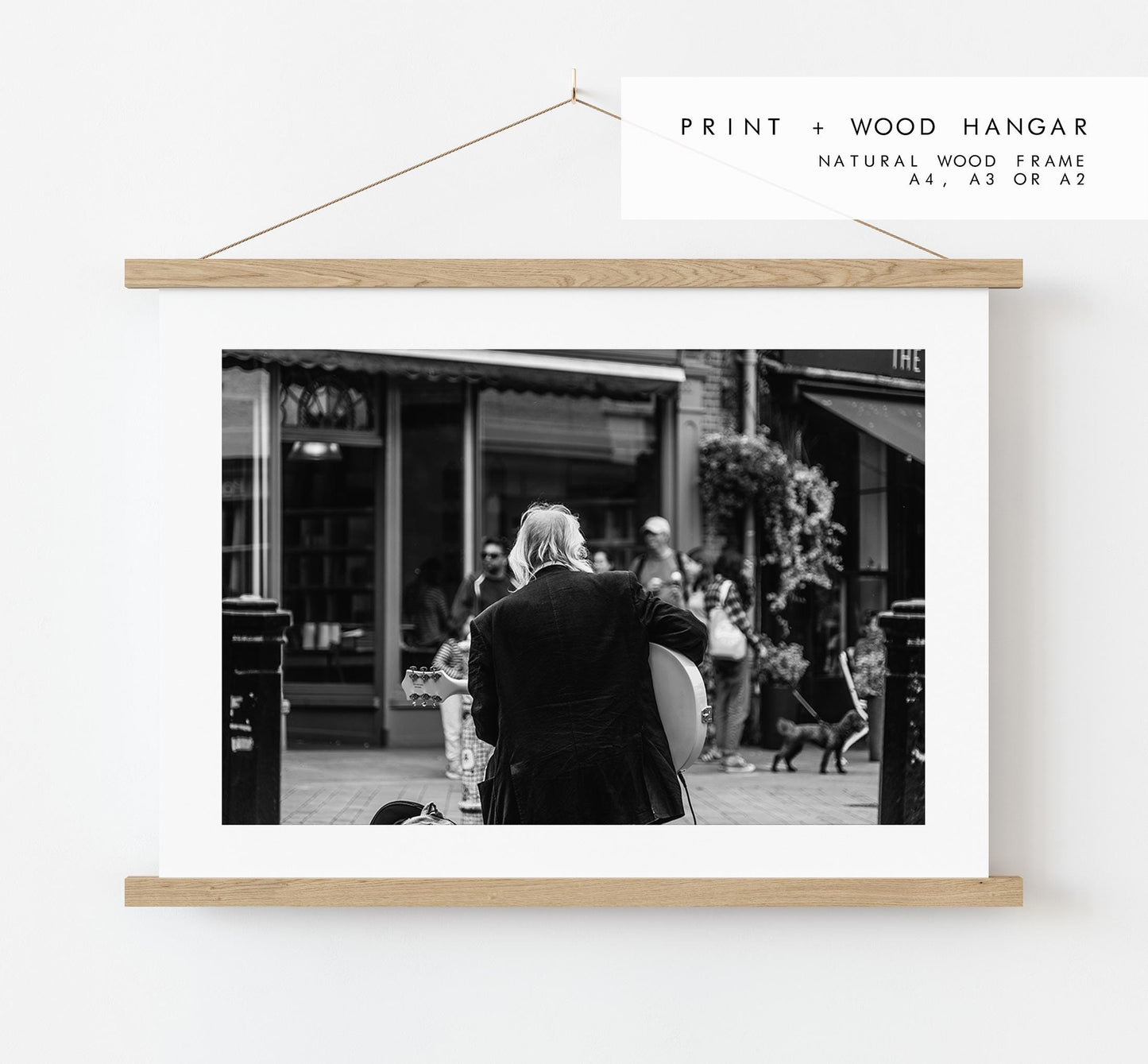 Street Performer Black and White Photography Print - Hampshire Photography Prints - Wall Art -  Frame and Canvas Options - Landscape  - UK