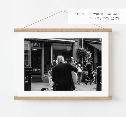 Street Performer Black and White Photography Print - Hampshire Photography Prints - Wall Art -  Frame and Canvas Options - Landscape  - UK