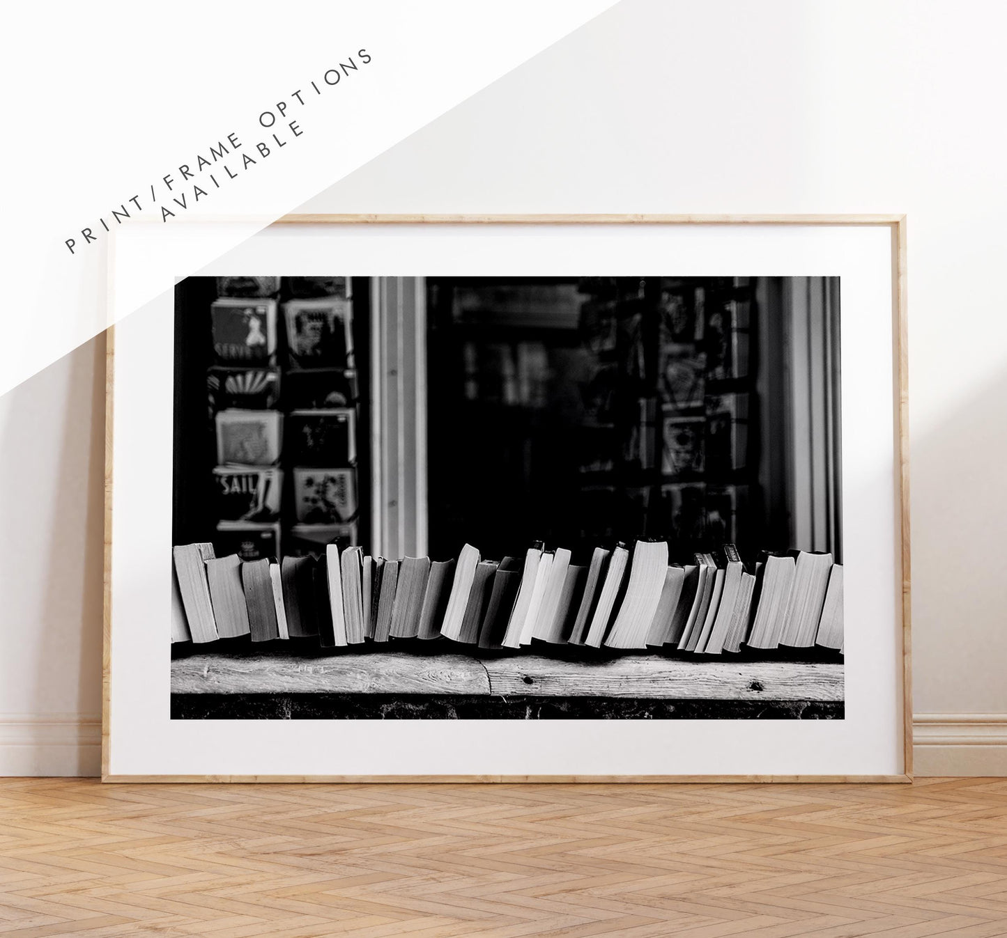 Books Black and White Photography Print - Winchester - Hampshire Photography Prints - Wall Art -  Frame and Canvas Options - Landscape  - UK