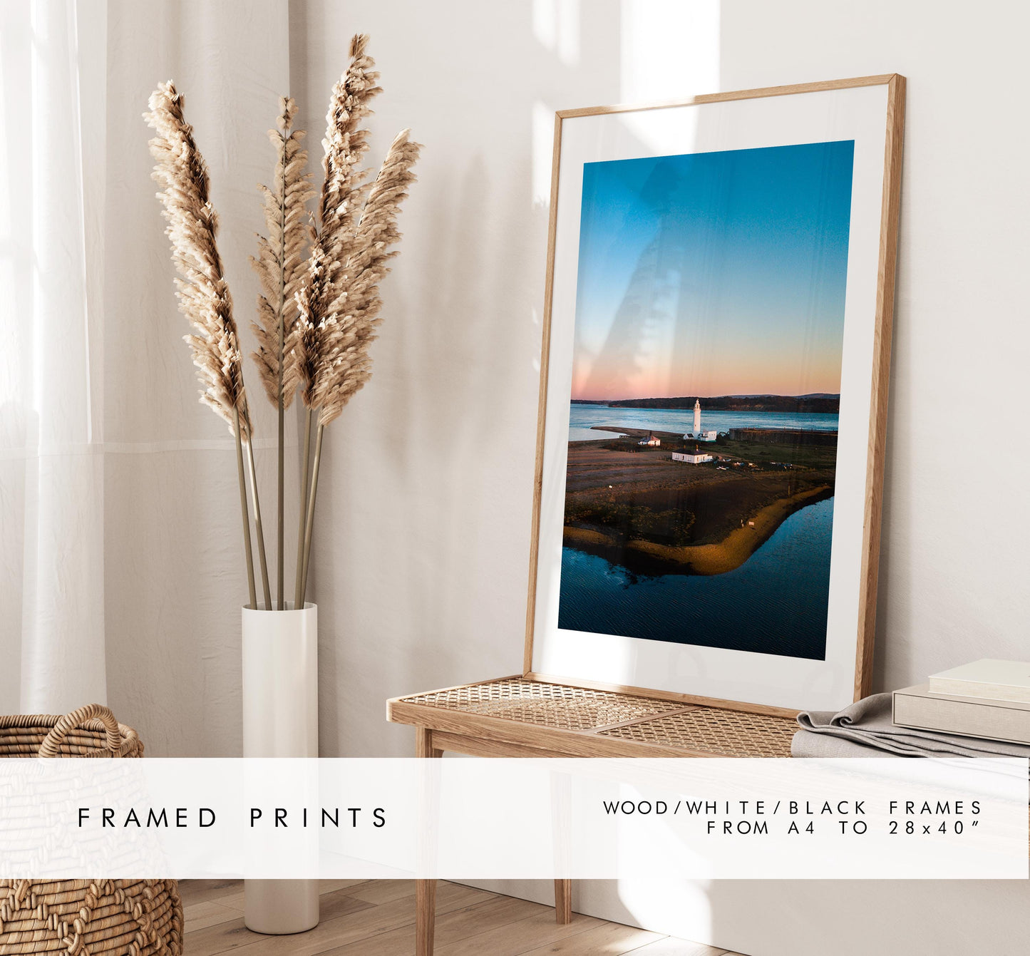 Hurst Point Lighthouse Sunset Photography Print - Hampshire Photography Prints - Wall Art -  Frame and Canvas Options - Portrait  - UK