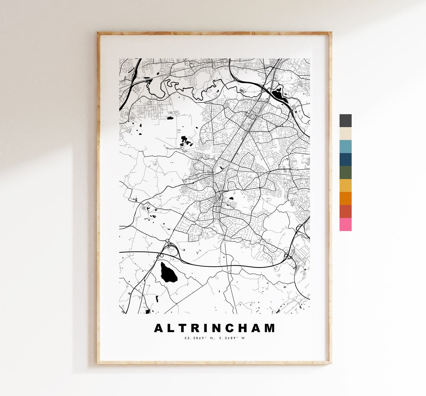Altrincham Map Print - Minimalist City Map Poster - Map Art - UK - Altrincham Print - Altrincham Poster - Different Colours Available