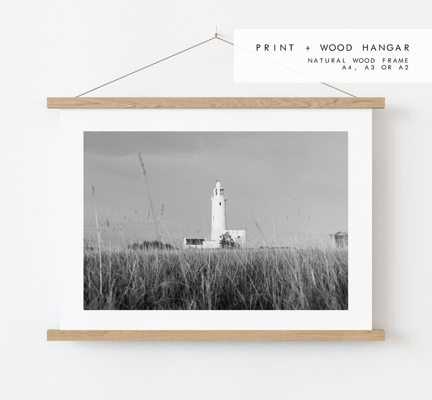 Lighthouse Black and White Photography Print - Hampshire Photography Prints - Wall Art -  Frame and Canvas Options - Landscape  - UK