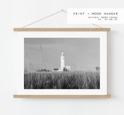 Lighthouse Black and White Photography Print - Hampshire Photography Prints - Wall Art -  Frame and Canvas Options - Landscape  - UK