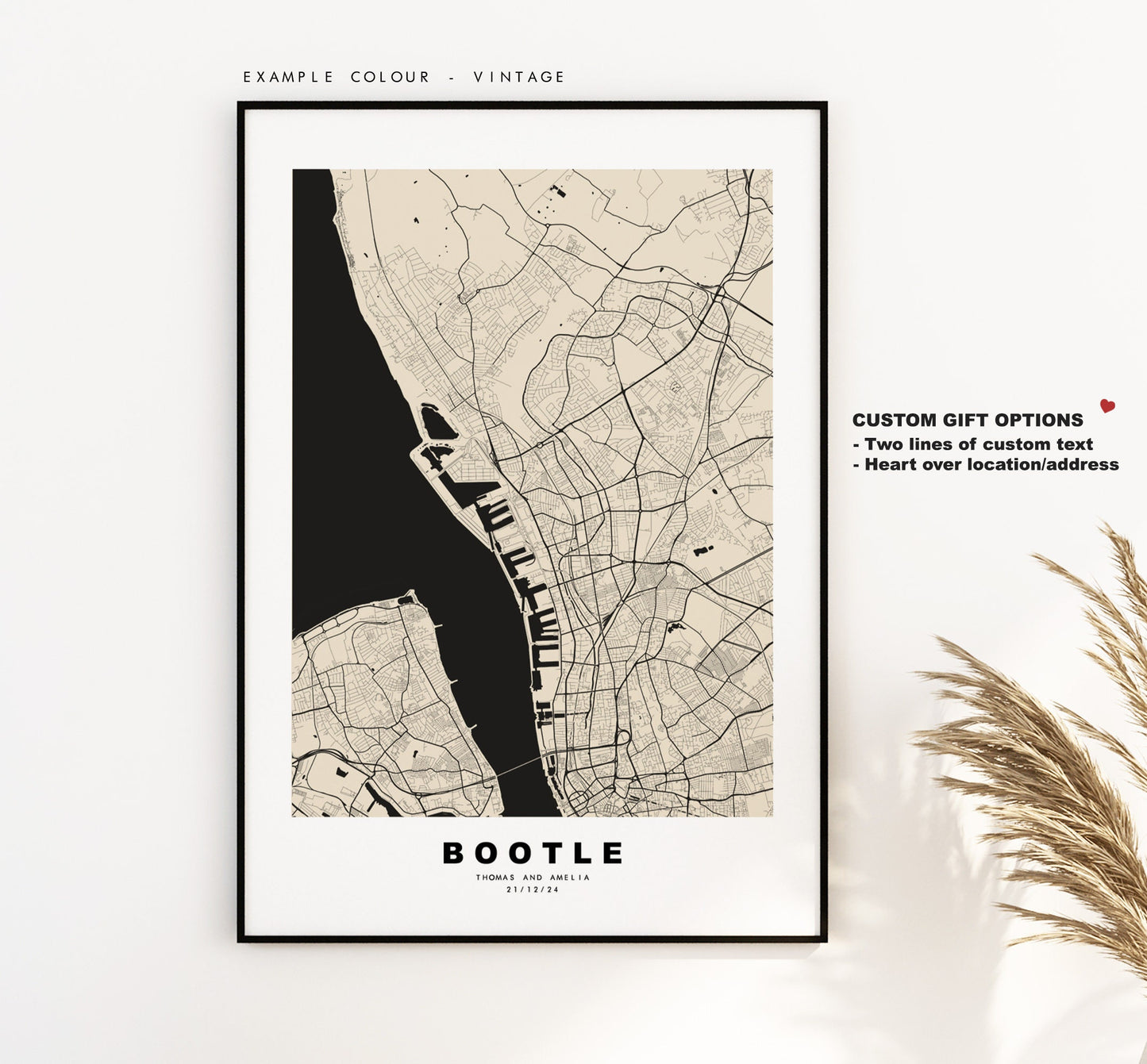 Bootle Map Print - Minimalist City Map Poster - Map Art - UK - Bootle Print - Bootle Poster - Different Colours Available
