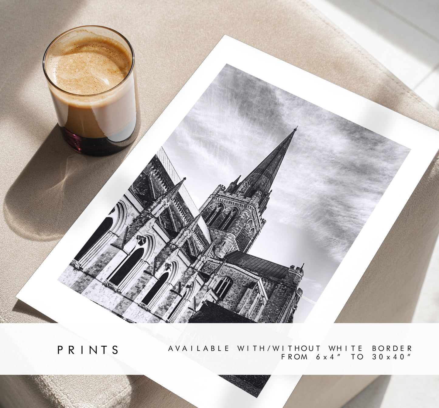 Chichester Black and White Photography Print - West Sussex Photography Prints - Wall Art -  Frame and Canvas Options - Portrait  - UK