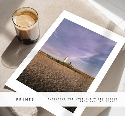 Hurst Point Lighthouse Sunset Photography Print - Hampshire Photography Prints - Wall Art -  Frame and Canvas Options - Portrait  - UK