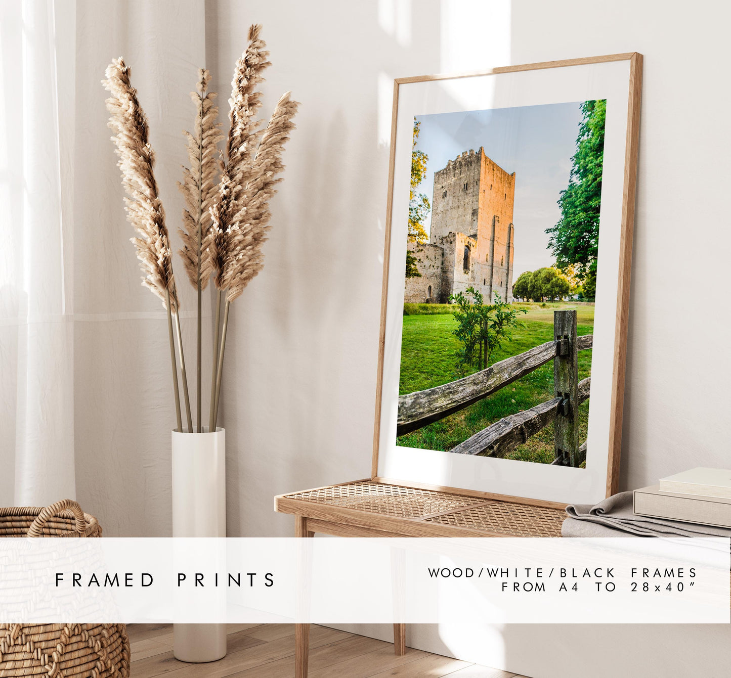 Portchester Castle Photography Print - Hampshire Photography Prints - Wall Art -  Frame and Canvas Options - Portrait  - UK