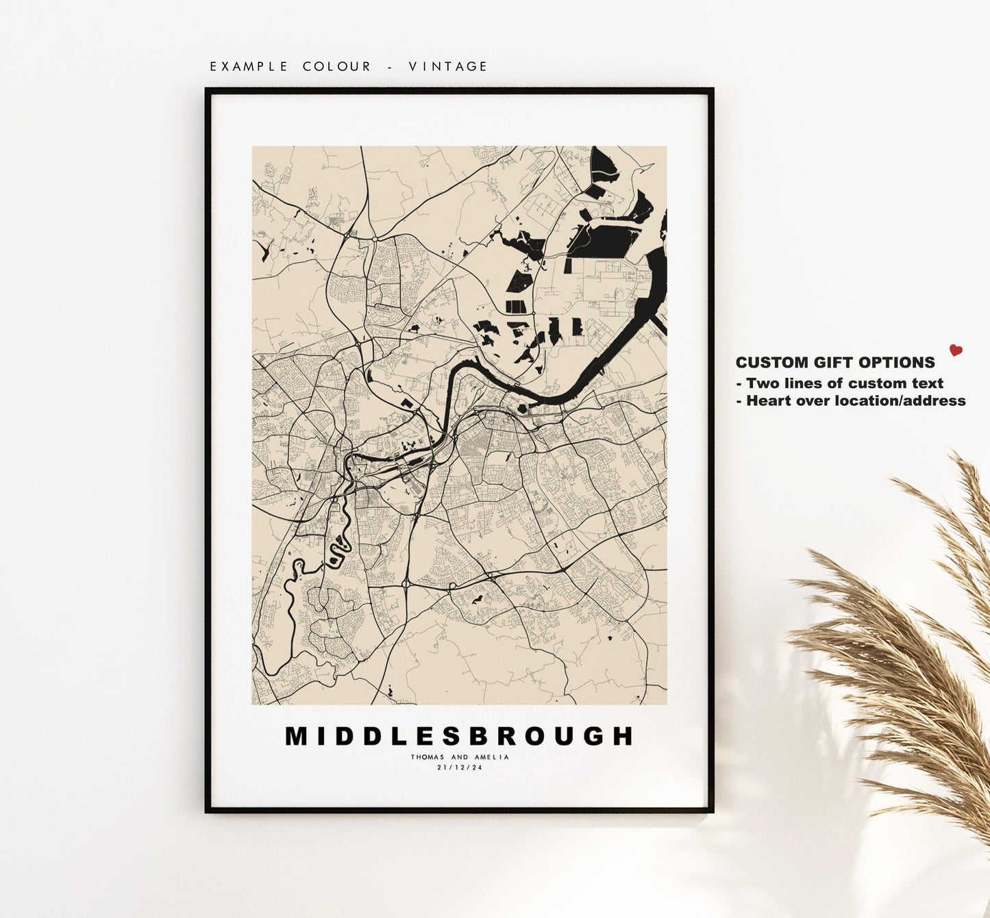 Middlesbrough Map Print - Minimalist City Map Poster - Map - UK - Middlesbrough Print - Middlesbrough Poster - Different Colours Available
