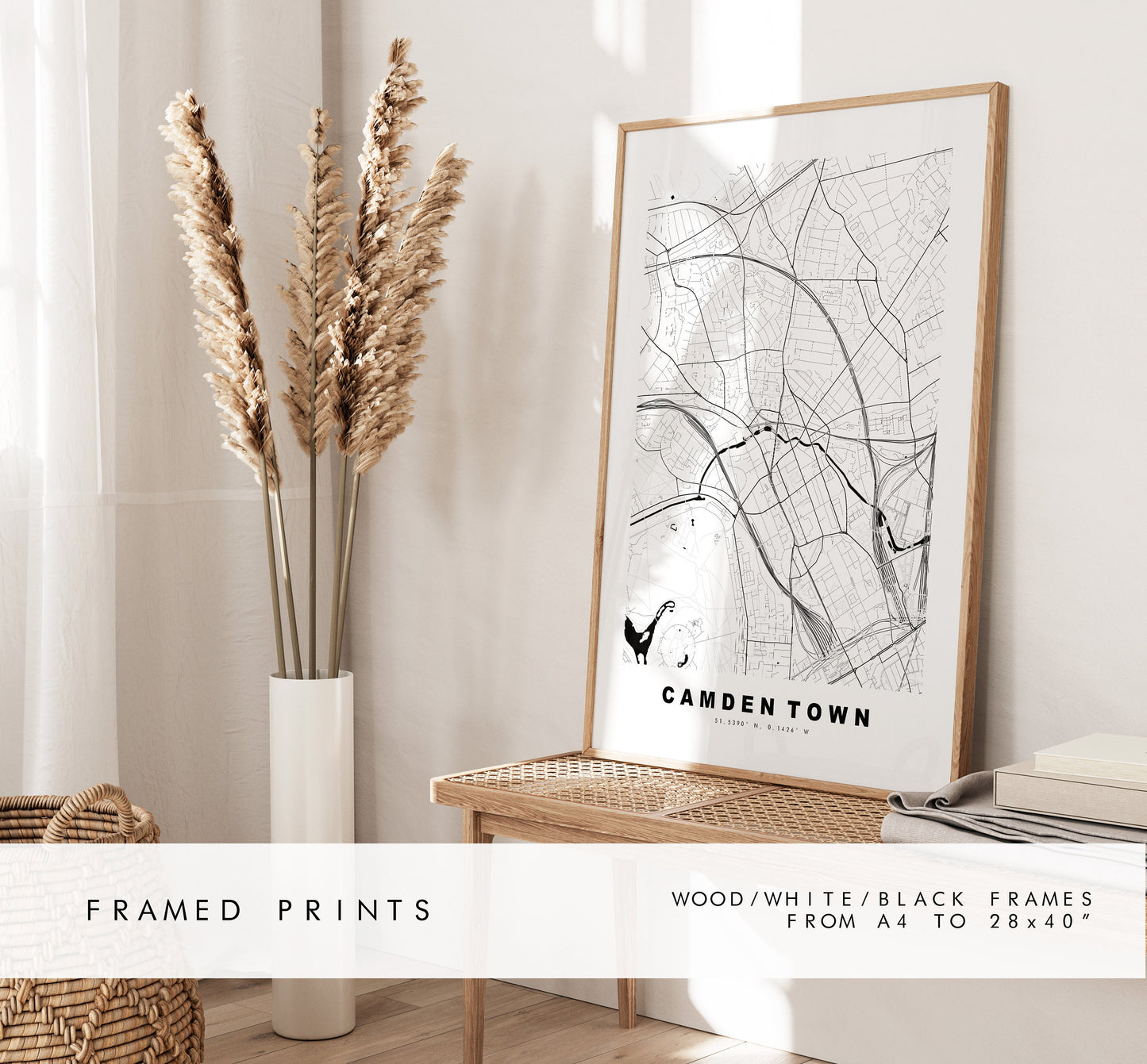 Camden Town Map Print - Minimalist City Map Poster - Map Art - London, UK - Camden Town Print - Poster - Different Colours Available