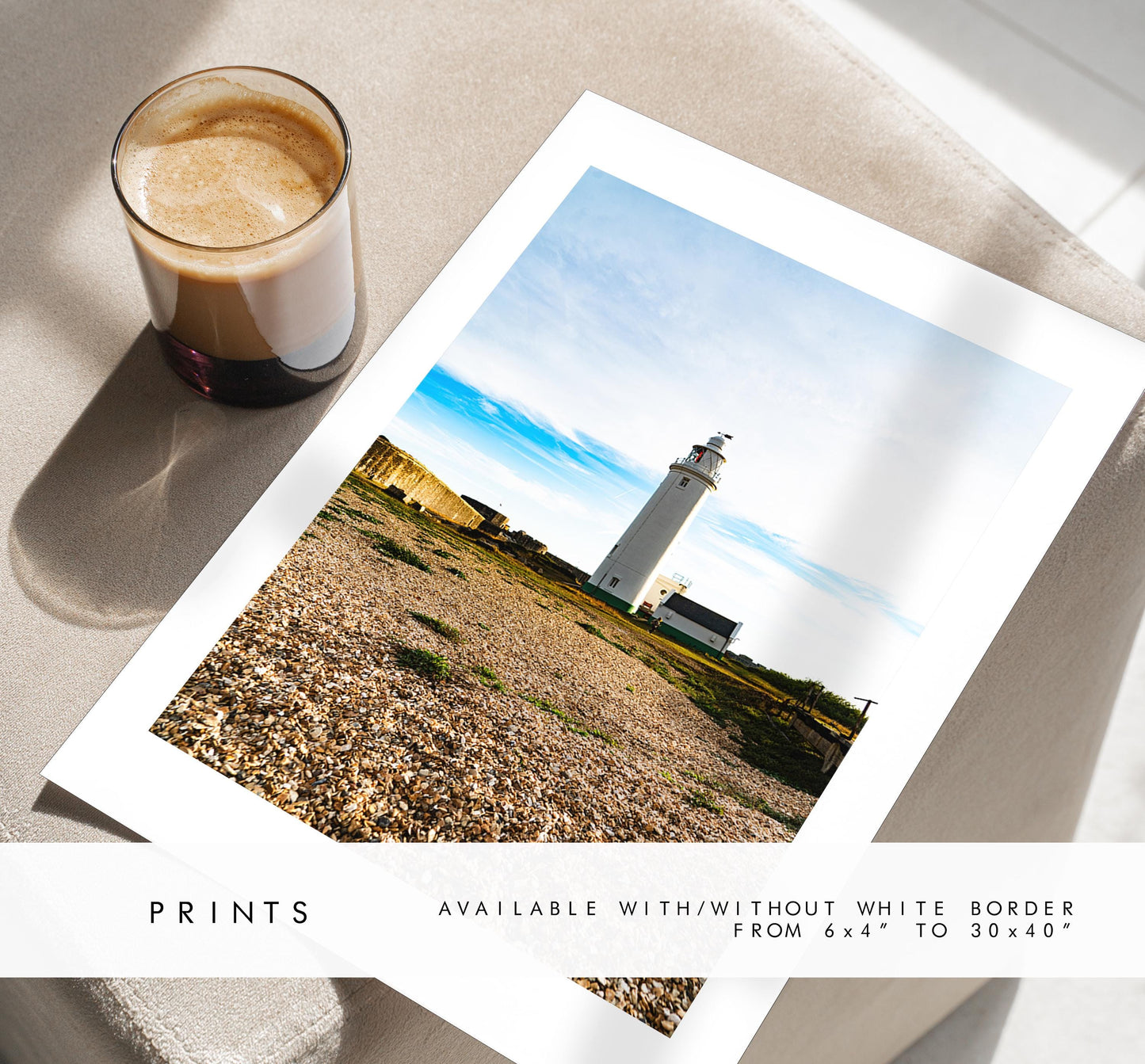 Hurst Point Lighthouse Photography Print - Hampshire Photography Prints - Wall Art -  Frame and Canvas Options - Portrait  - UK