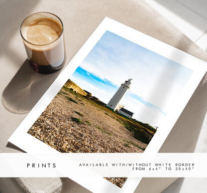 Hurst Point Lighthouse Photography Print - Hampshire Photography Prints - Wall Art -  Frame and Canvas Options - Portrait  - UK