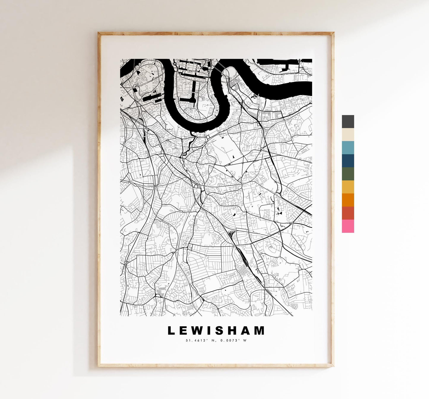 Lewisham Map Print - Minimalist City Map Poster - Map Art - UK - Lewisham Print - Lewisham, London - Different Colours Available