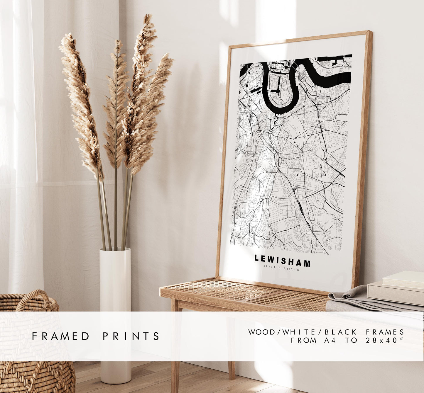 Lewisham Map Print - Minimalist City Map Poster - Map Art - UK - Lewisham Print - Lewisham, London - Different Colours Available