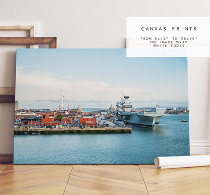 HMS Queen Elizabeth - Photography Print - Portsmouth and Southsea Prints - Wall Art -  Frame and Canvas Options - Landscape