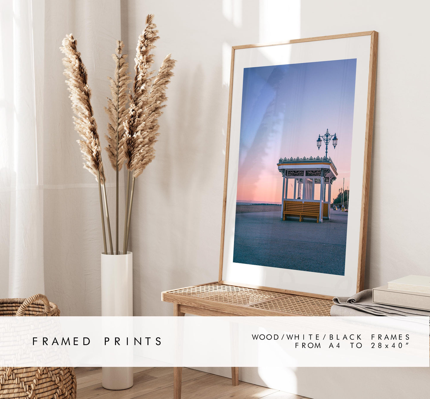 Southsea Seafront Shelters - Photography Print - Portsmouth and Southsea Prints - Wall Art -  Frame and Canvas Options -  Portrait
