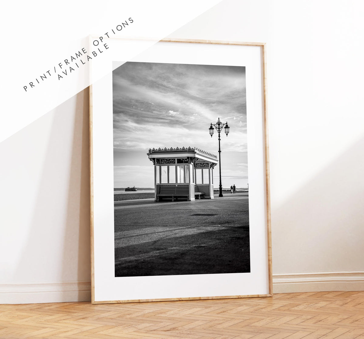 Southsea Shelters Black & White - Photography Print - Portsmouth and Southsea Prints - Wall Art -  Frame and Canvas Options - Portrait - BW