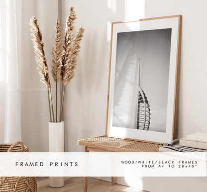 Spinnaker Tower - Photography Print - Portsmouth and Southsea Prints - Wall Art -  Frame and Canvas Options - Portrait - BW